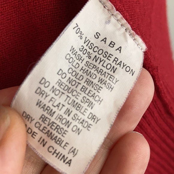 SABA twin set , tank top & cardigan SIZE 6-8 in rich red🌹 - Picture 9 of 10